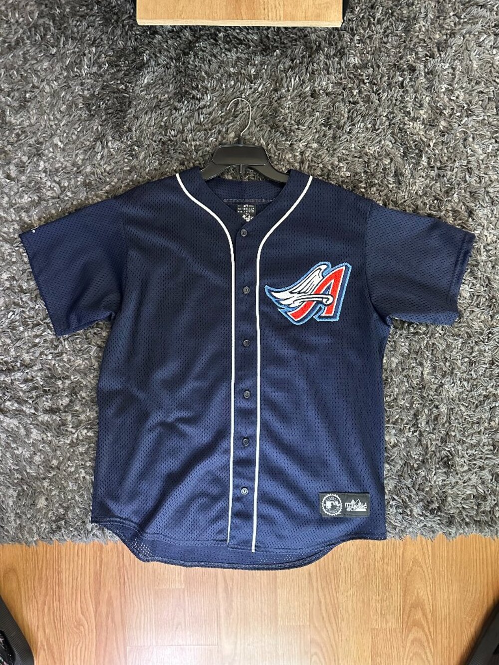 Vintage 90s Anaheim Angels Majestic Jersey Mens Size L Made In USA MLB Stitched